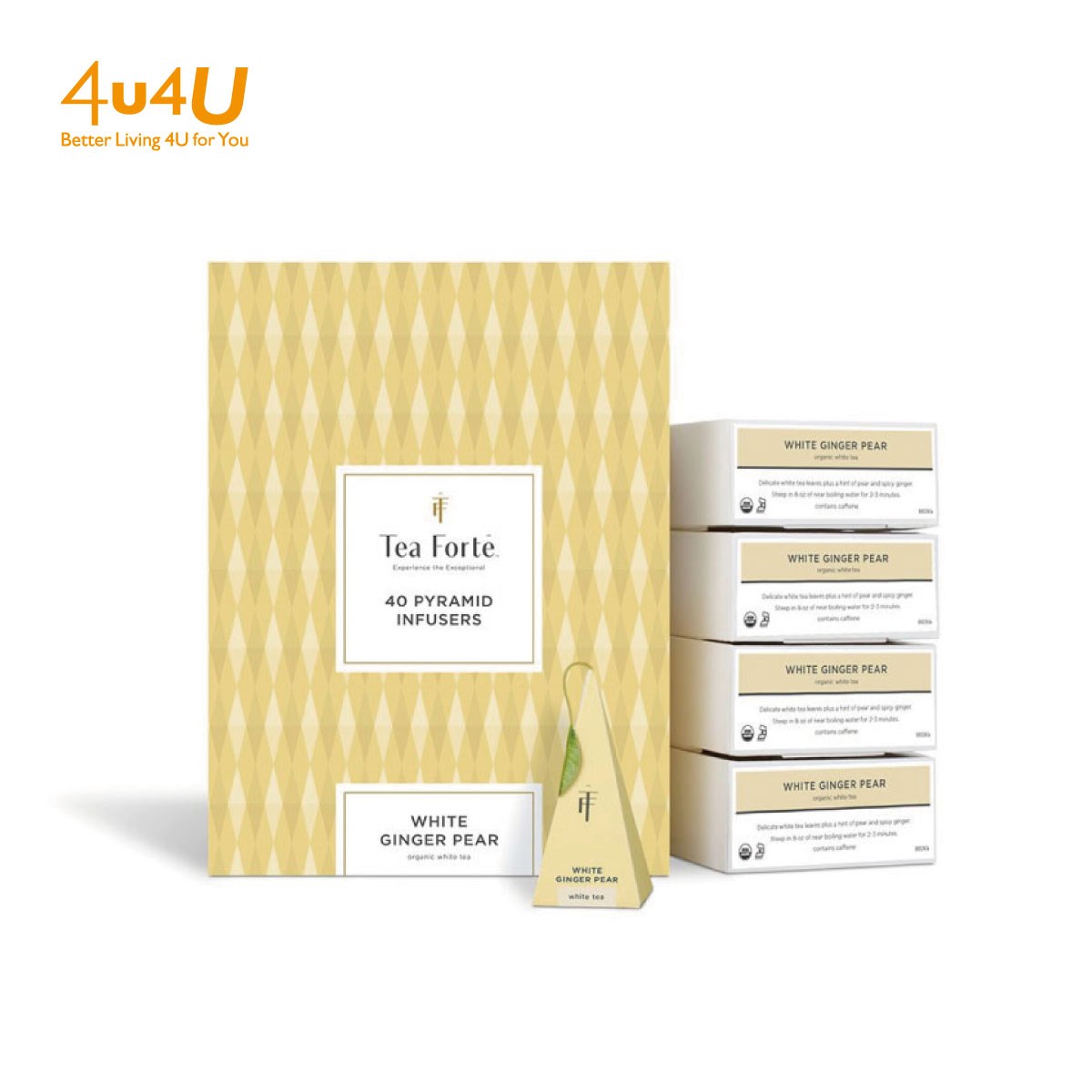 Tea Forte 40入金字塔型絲質茶包 - 白薑梨花茶 Event Box - White Ginger Pear ▶90F015
